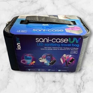 ION LED Sani-case UV sanitizing travel case rechargeable Gray NEW